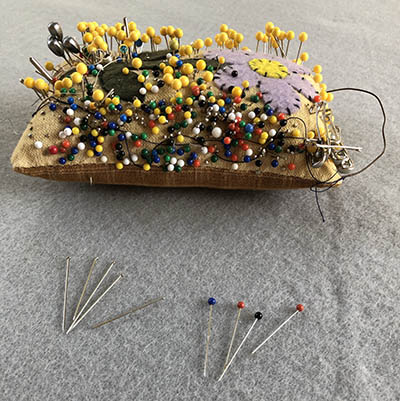 pin cushion with pins