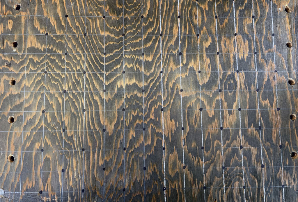 1 inch grid marked on wood