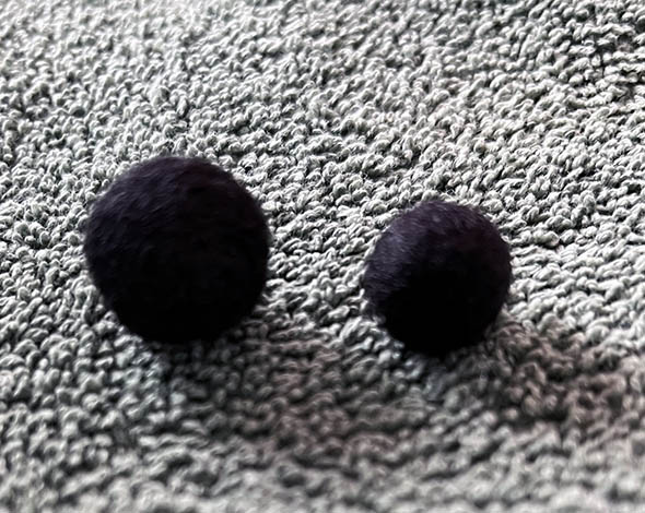 Wet felted balls.